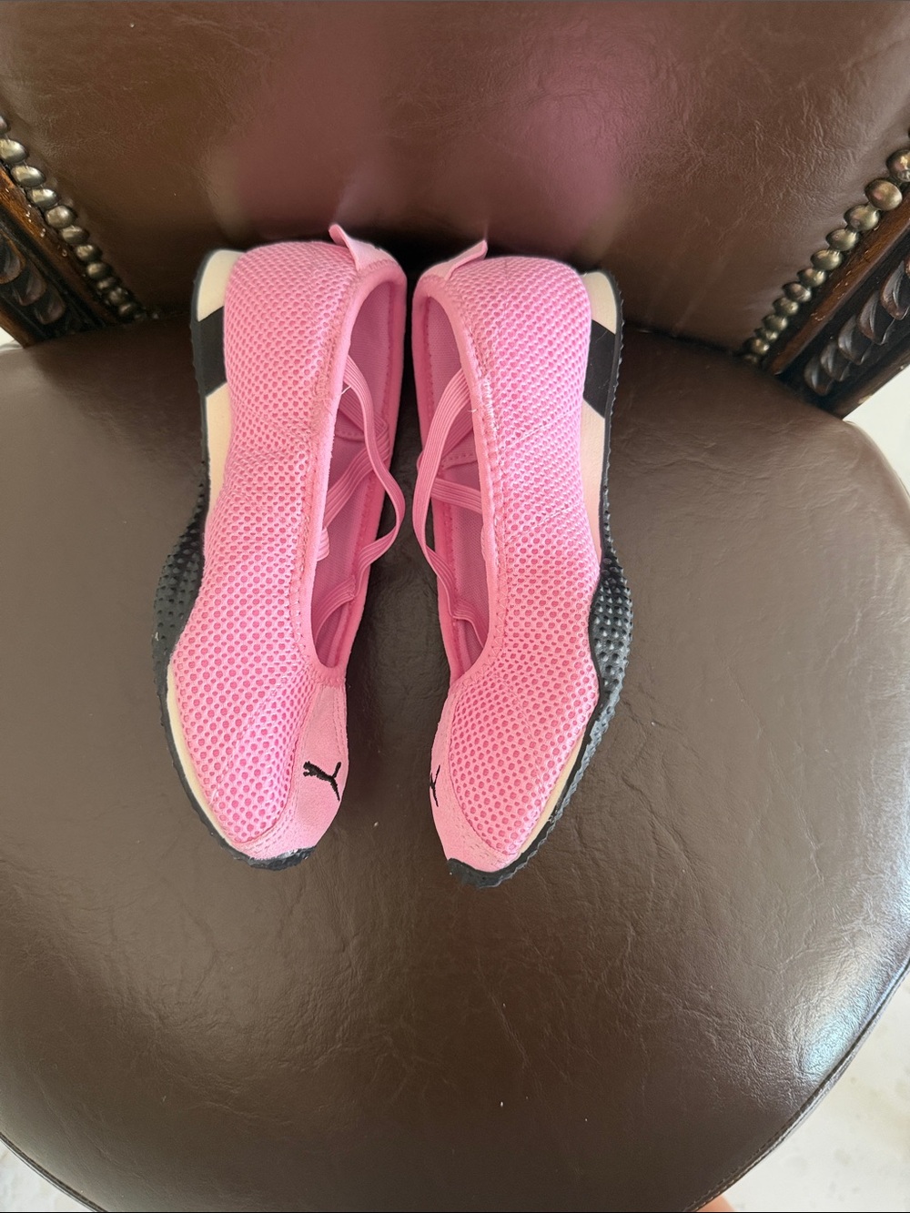 Puma Pink Girls' Ballet-Style Sneakers with Crisscross Straps - Picture 7 of 10